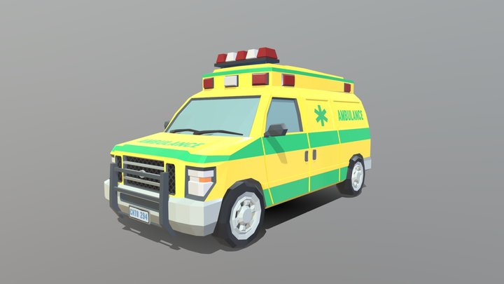 City Ambulance (from synty) – Modello 3D gratuito STL