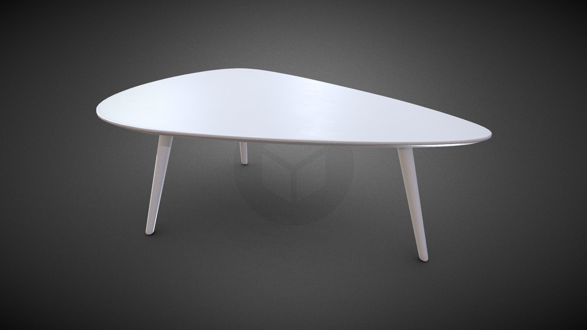 3D model Coffee Table - This is a 3D model of the Coffee Table. The 3D model is about a white table with legs.
