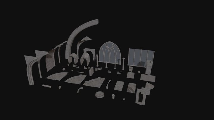 Cathedral Stone Trim Asset pack 3D Model