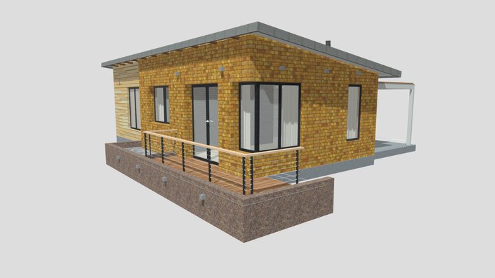 SIMPLE MOUNTAIN CABIN 3D Model