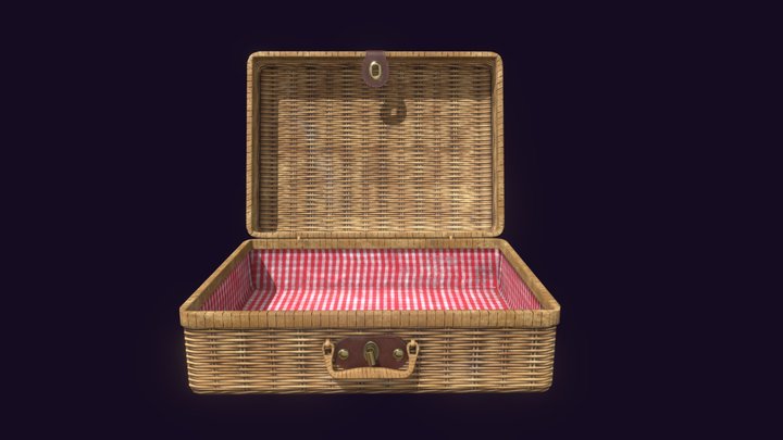 Wicker Basket (lowpoly) 3D Model