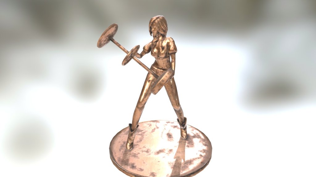 Barfight Woman Statue