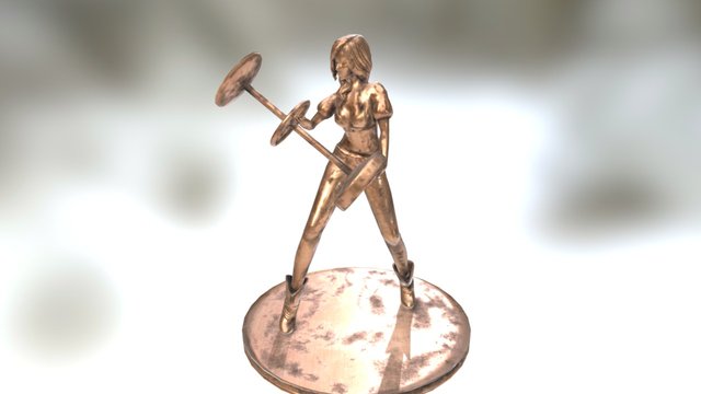 Barfight Woman Statue 3D Model