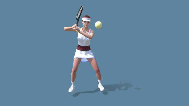 tennista +palla 3D Model