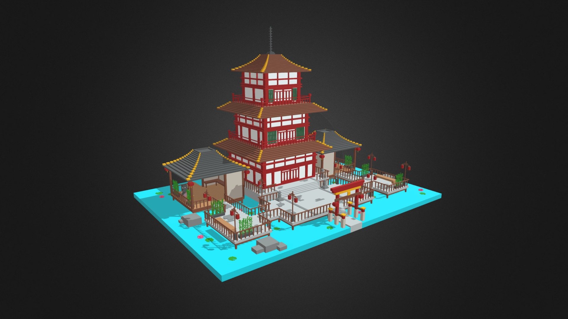 Asian Temple Diorama - 3D model by Elya_sama [92def81] - Sketchfab