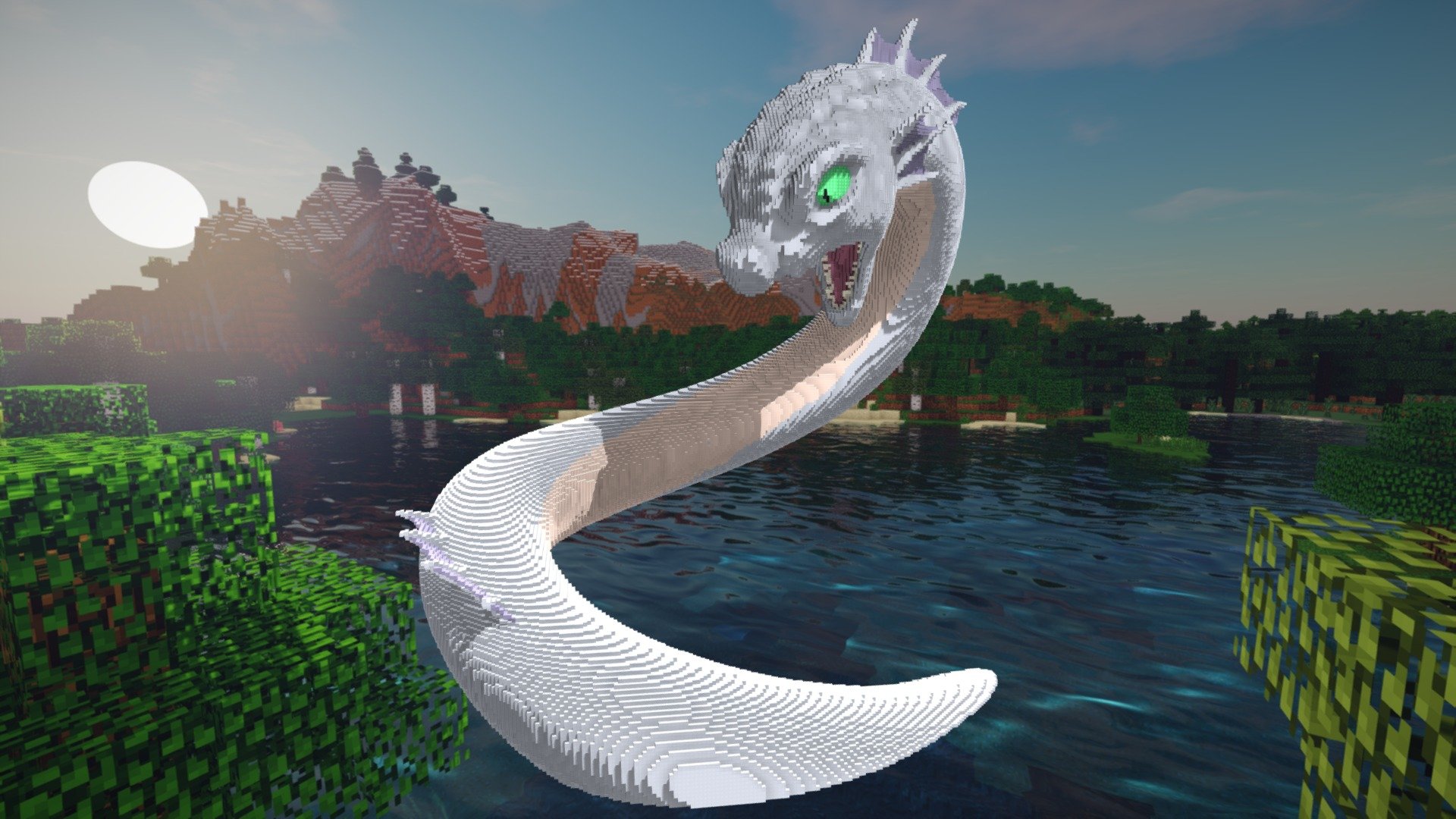 Minecraft Sea Snake Dragon Build Schematic