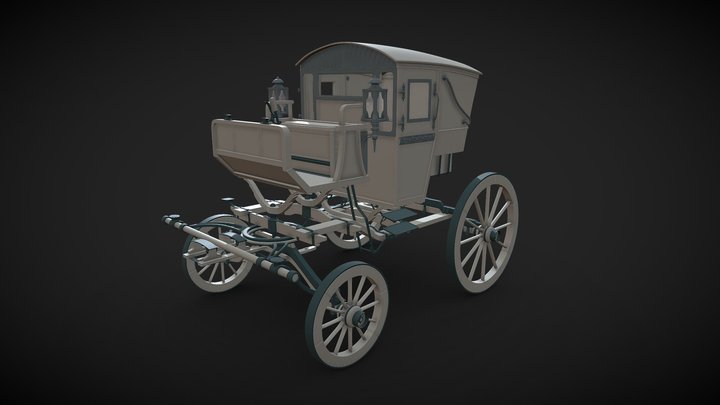 Fantasy Wagon - Mid/high poly work in progress 3D Model