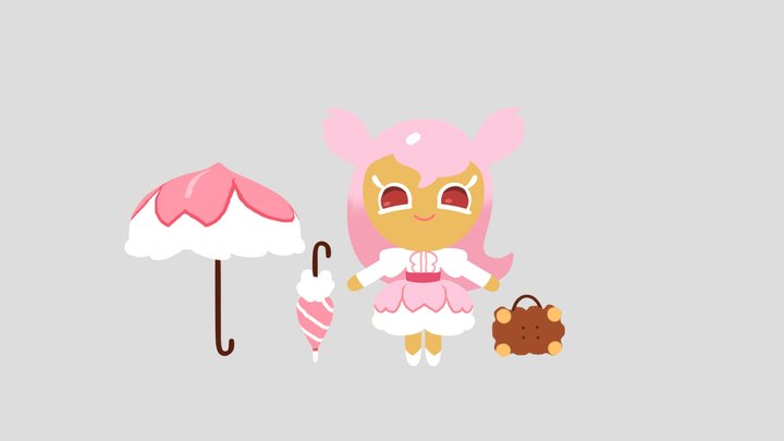 Cherry Blossom Cookie 3D Model
