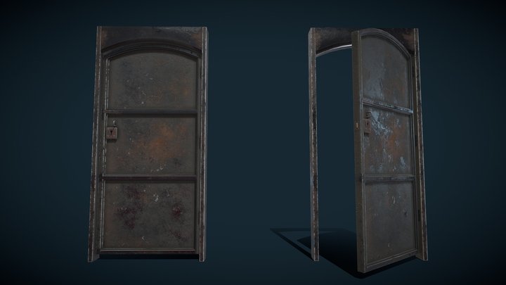 Door_ Metal_ Old – Gratis 3D-model STL