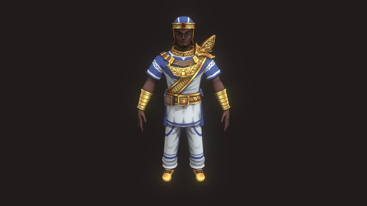 [Student Work] Pharaoh low poly 3D Model
