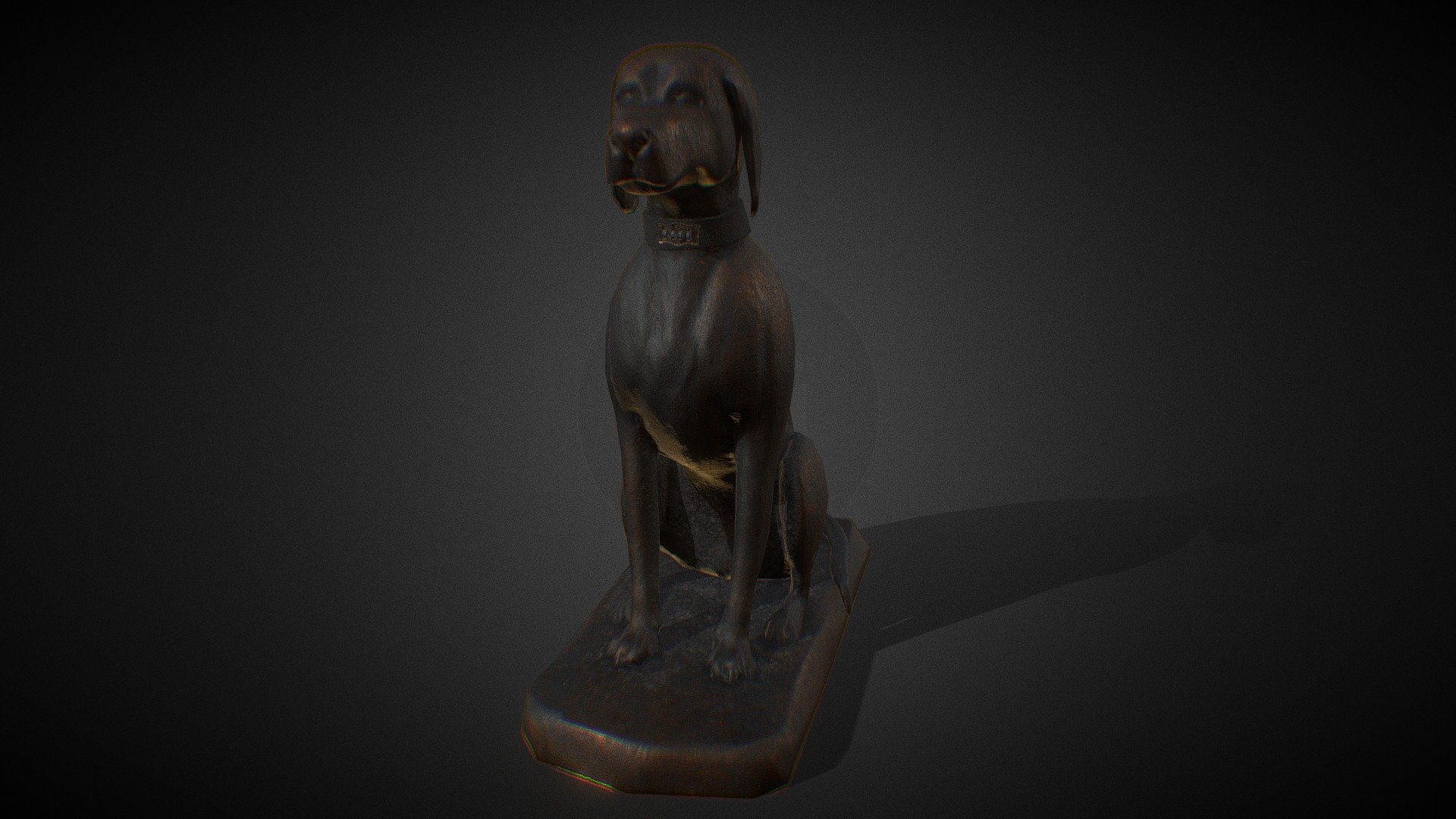 Dog Bronze Statue 3D model by Javier Carceller (javiercarceller
