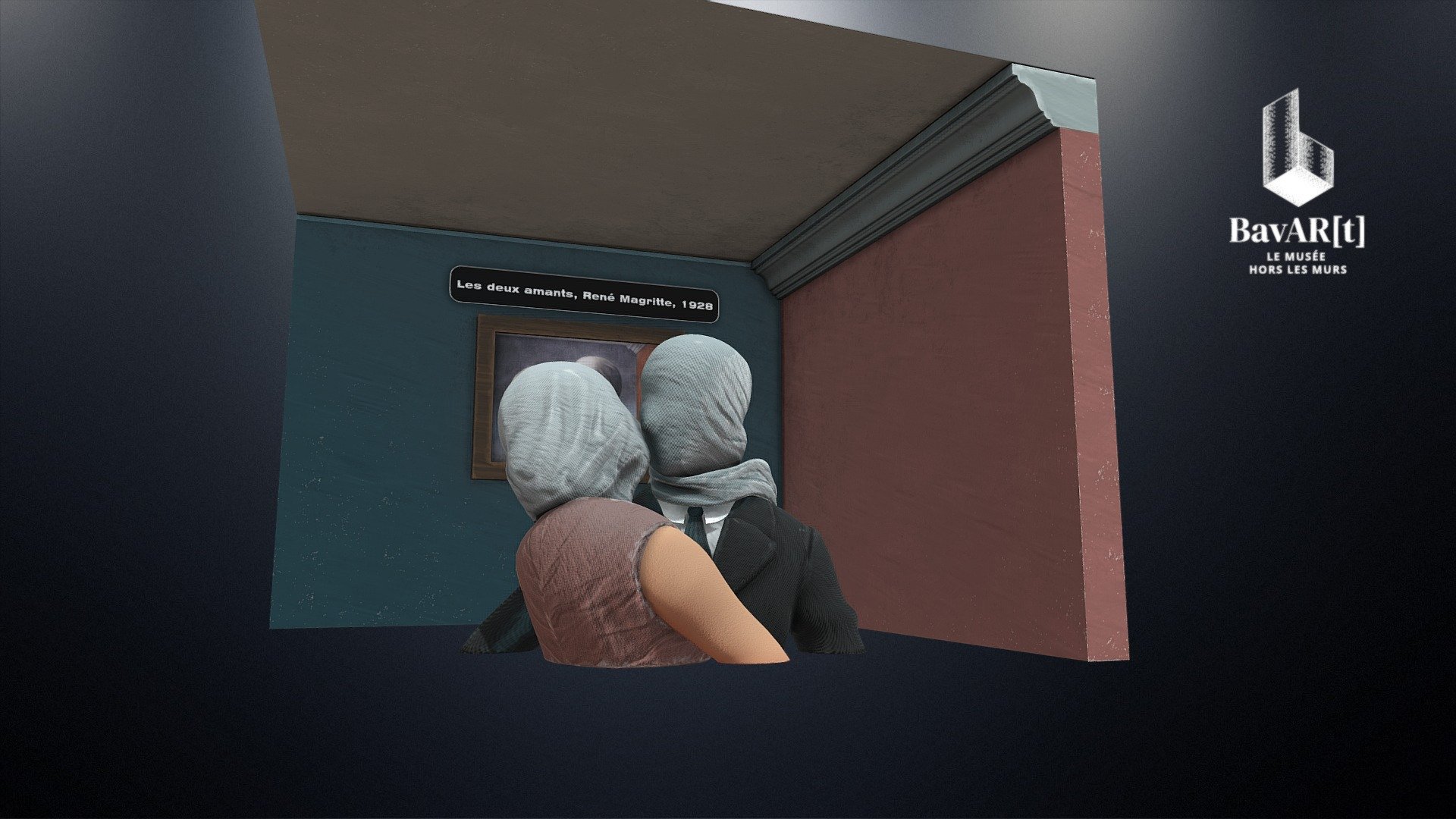 Magritte - Les Amants — Sketchfab embed 3D viewer