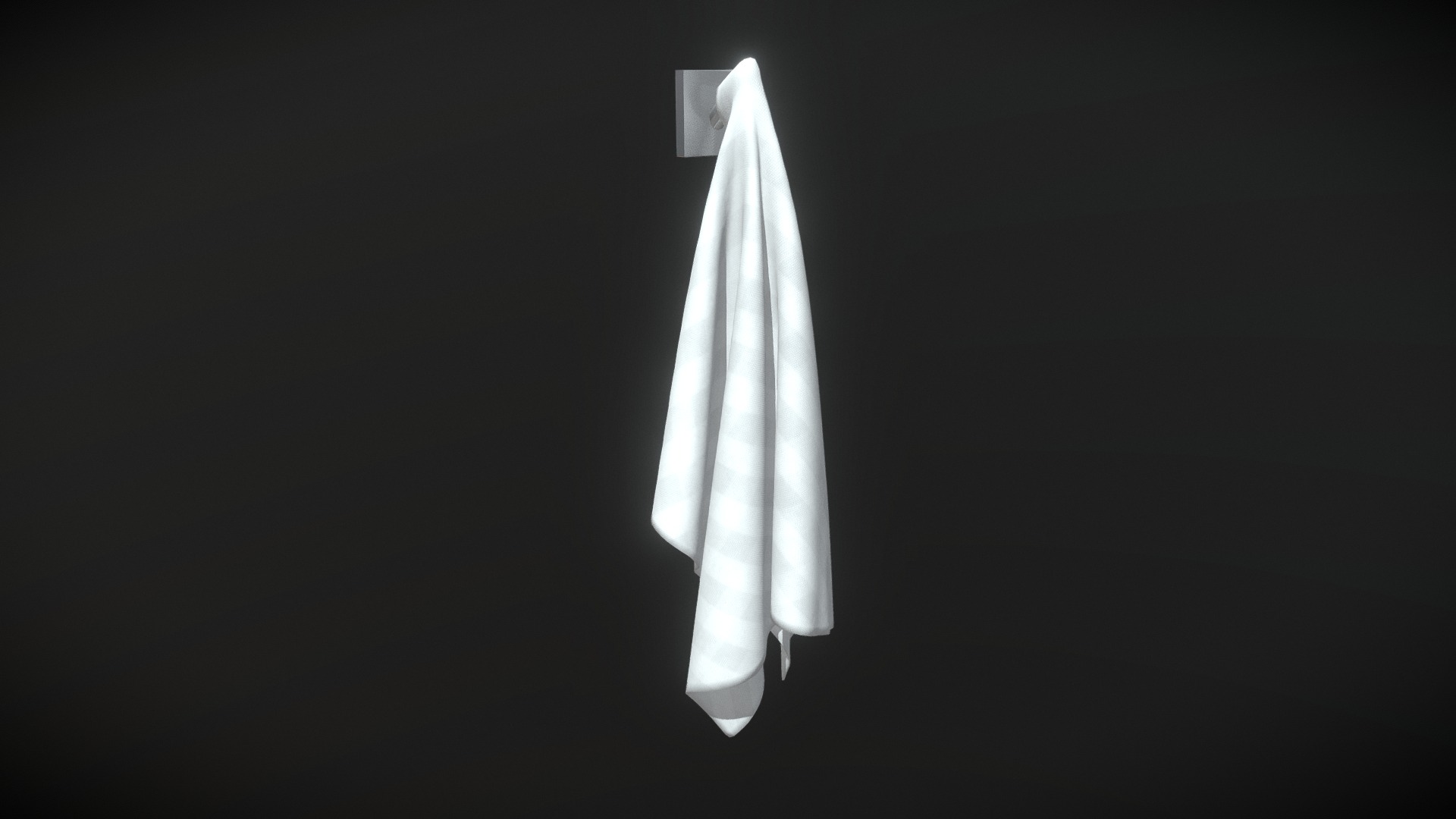 3D model Hanging Towel - This is a 3D model of the Hanging Towel. The 3D model is about a white dress on a black background.