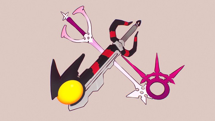 Heartless and Nobody keyblades 3D Model