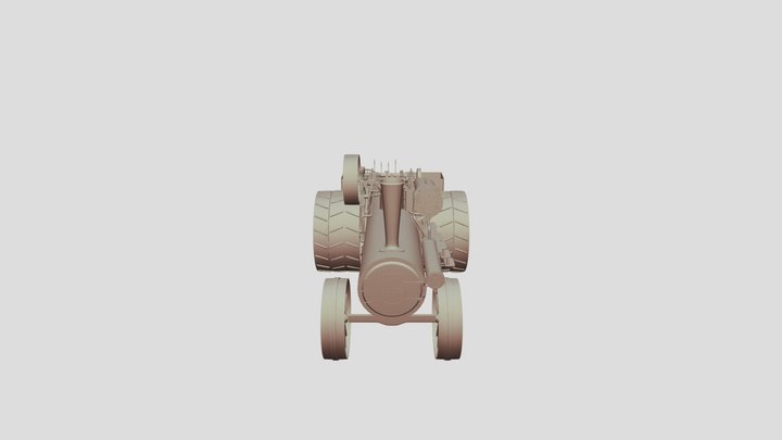 Case 150 Steam Tractor 3D Model
