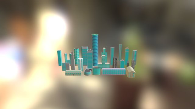25 Lowpoly Buildings 3D Model