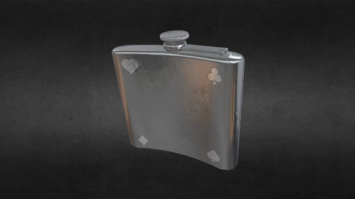 Gamblers hip flask 3D Model