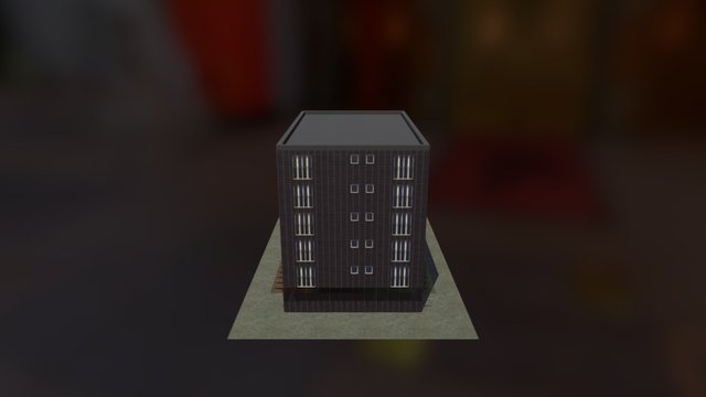 Modern Modular Brick House 3D Model