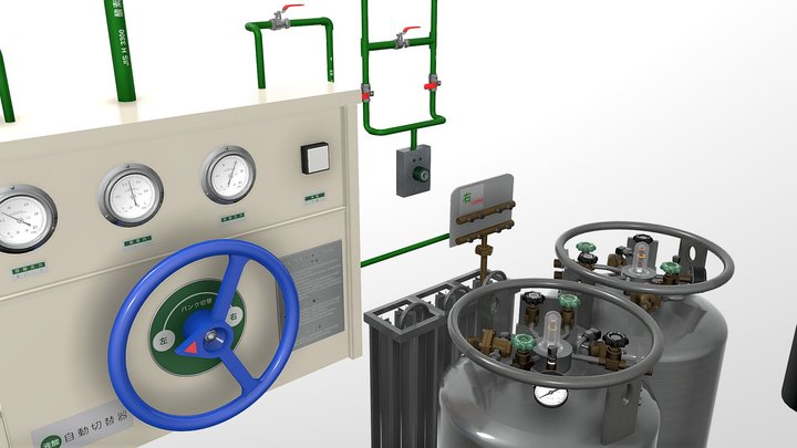 Oxygen manifold & piping system – Kostenloses 3D-Modell STL