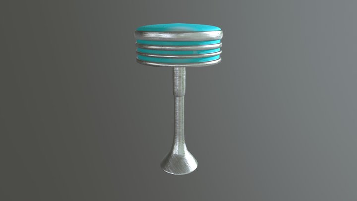 Old diner stool 3D Model