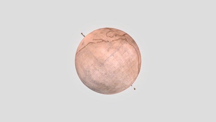 Globus mit Deklinationslinien 3D Model