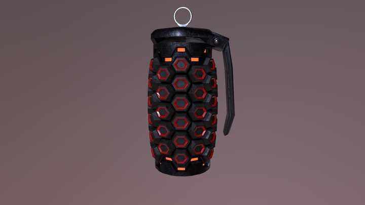 Sci-fi Explosive Grenade 3D Model