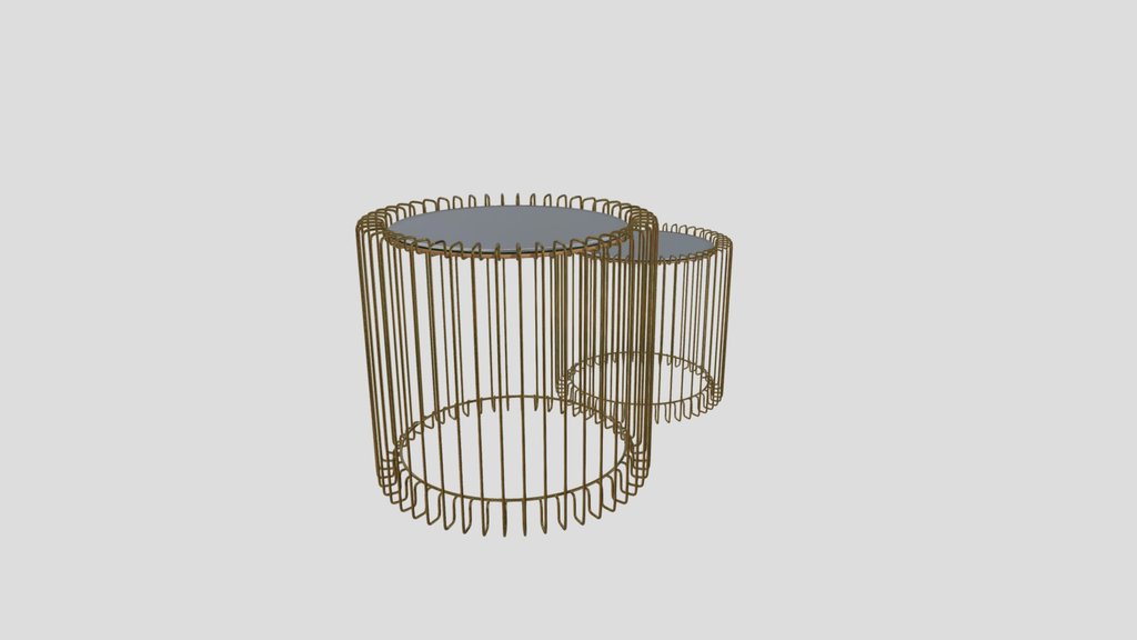 Mirror Side Tables Set