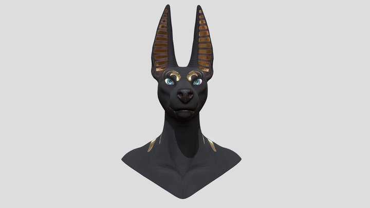Anubis head Rig 3D Model