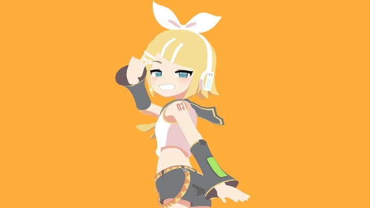Kagamine Rin Smug Grin 3D Model