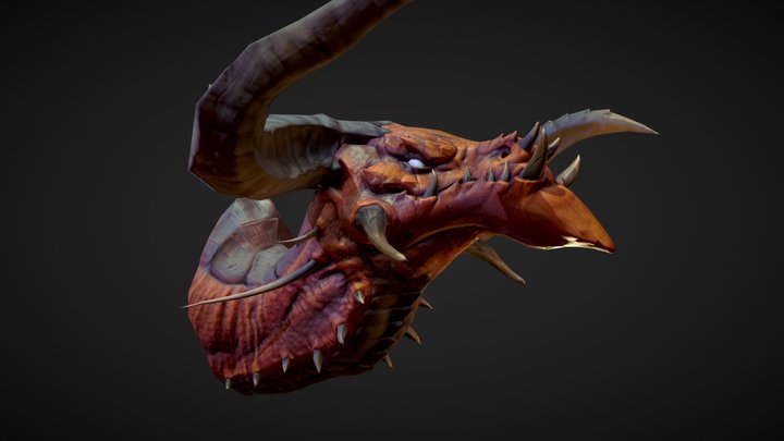 Red Dragon bust 3D Model