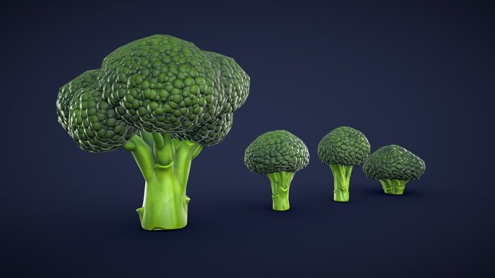 Stylized Broccoli - Low Poly 3D Model