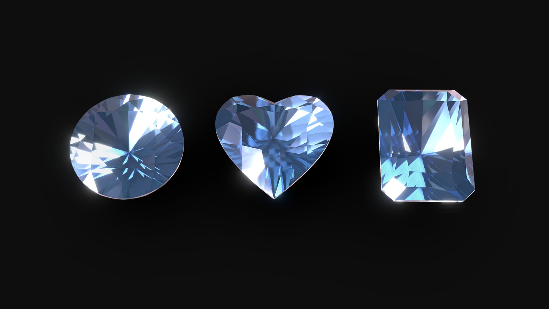 3D model Gems - This is a 3D model of the Gems. The 3D model is about a group of blue and white diamond shapes.