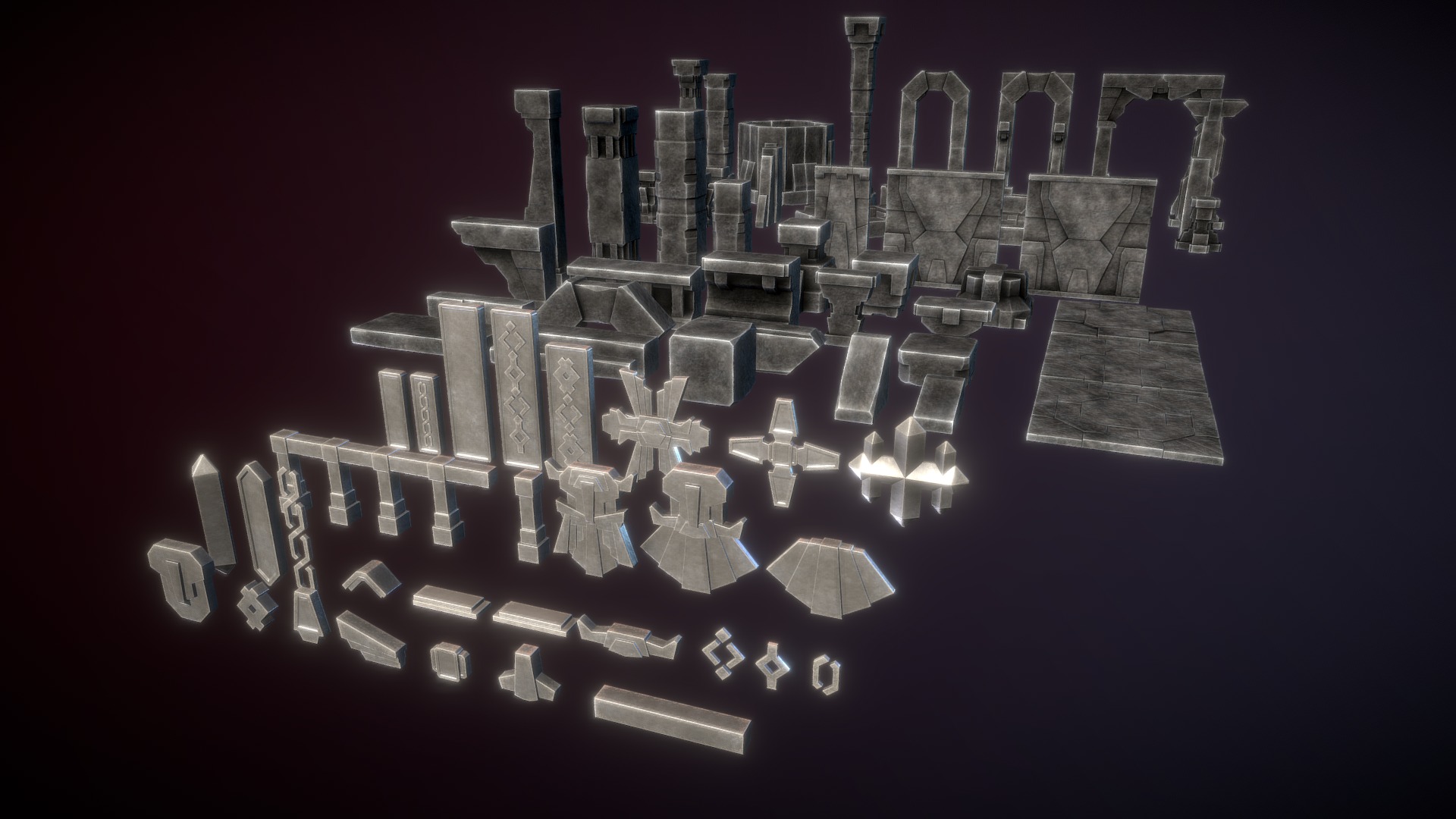 3D model Dwarven ruins - This is a 3D model of the Dwarven ruins. The 3D model is about a group of small buildings.