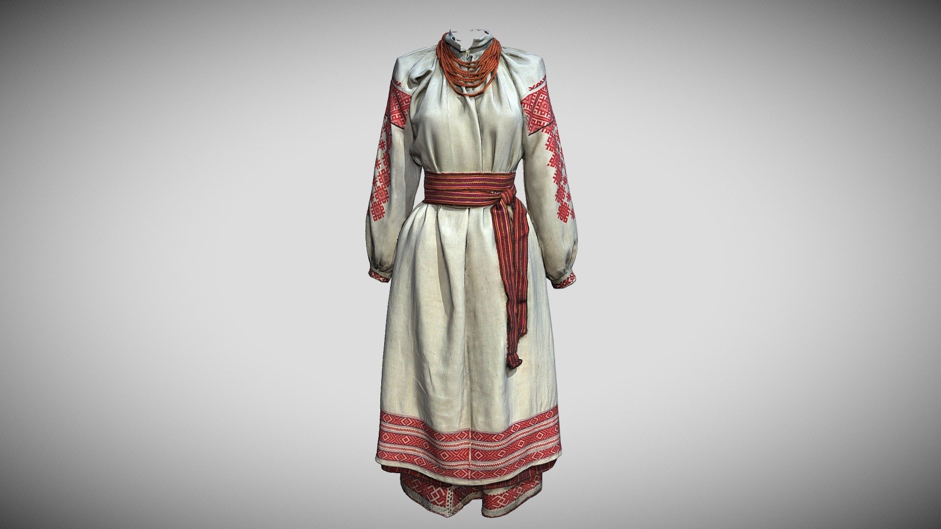 Ukrainian women's traditional dress. - 3D model by TOP PROJECT