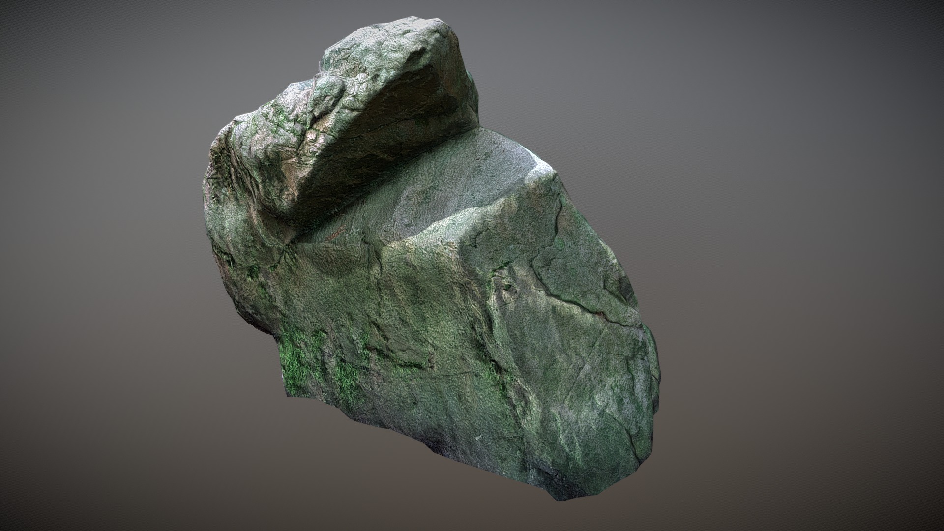 3D model Nature Stone 008 - This is a 3D model of the Nature Stone 008. The 3D model is about a green rock with a dark background.