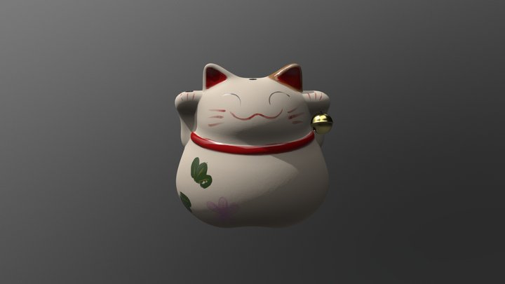 Maneki Neko japonês gato da sorte Modelo 3D $18 - .c4d .x .wrl