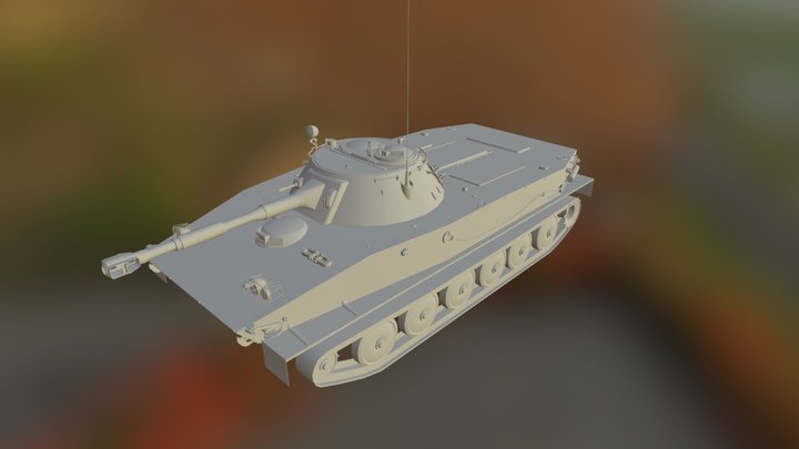 PT 76 (Soviet amphibious light tank) 3D Model