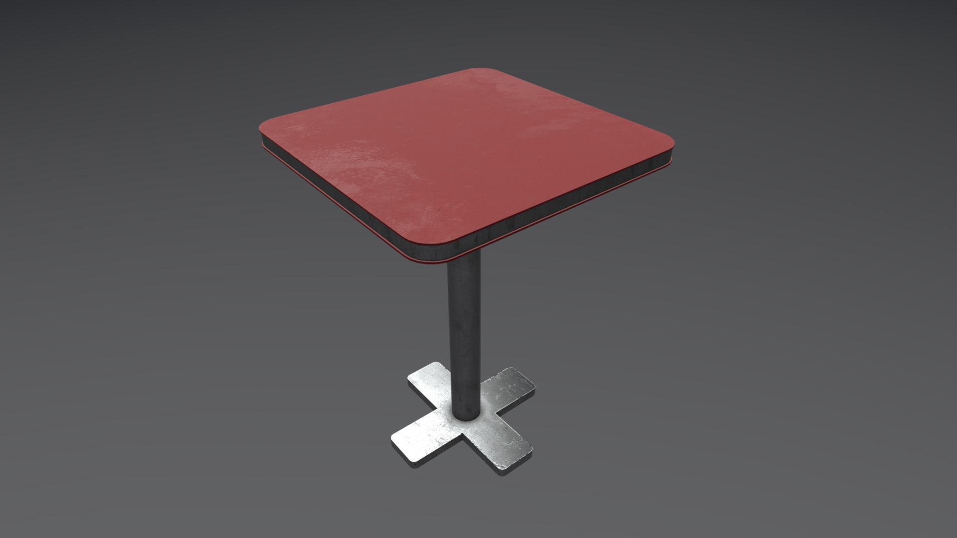 3D model Diner/Bar Table - This is a 3D model of the Diner/Bar Table. The 3D model is about a red triangle with a white arrow.