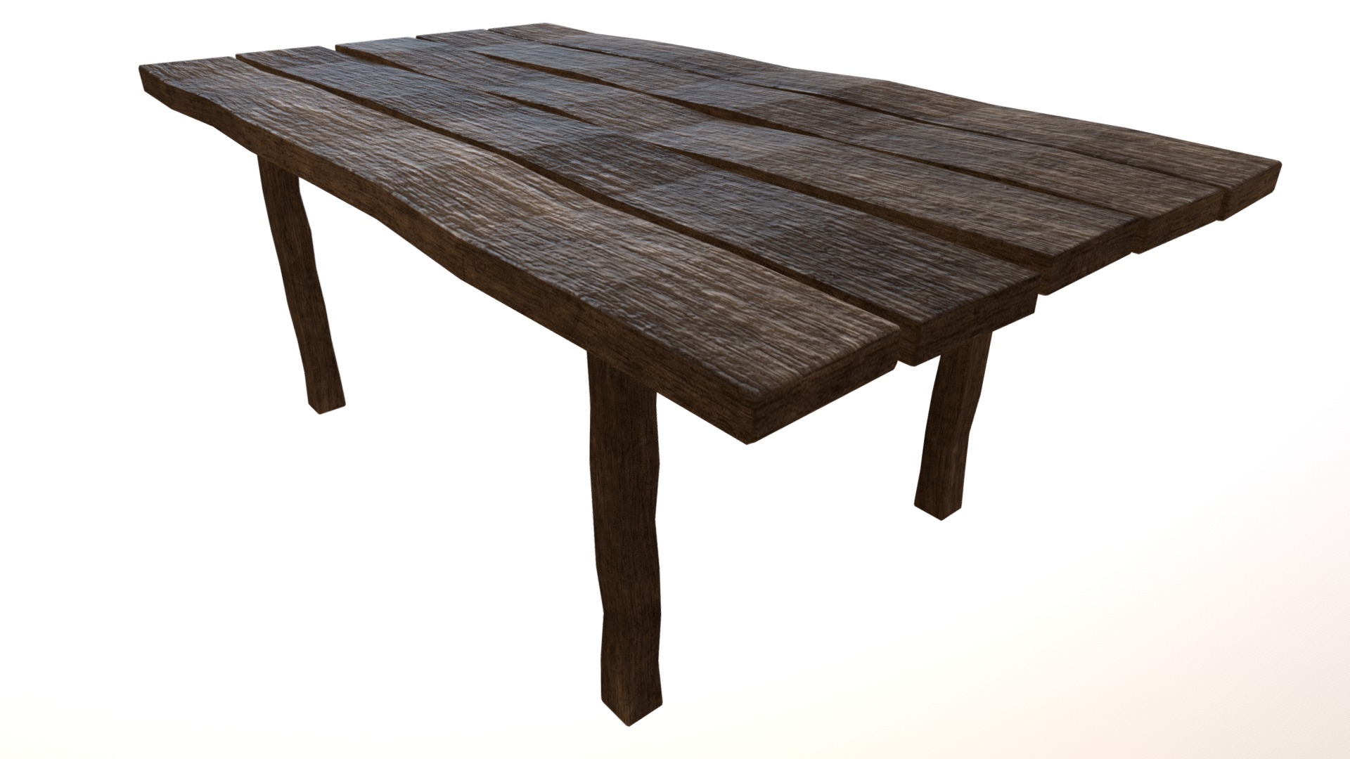 3D model Wooden Table - This is a 3D model of the Wooden Table. The 3D model is about a wood table with a white background.