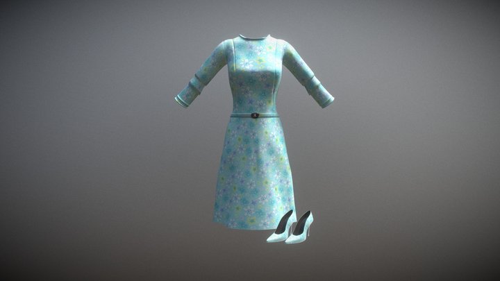 Dress with shoes 2 3D Model