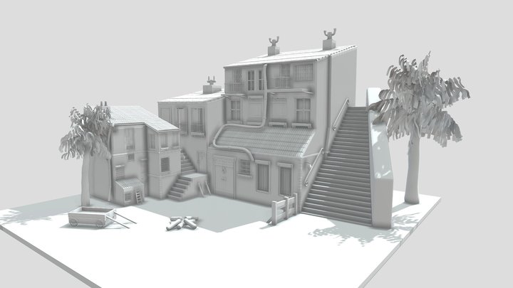 stylized building 3D Model