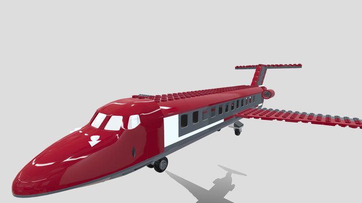 Lego Jet (Detailed Cockpit) 3D Model