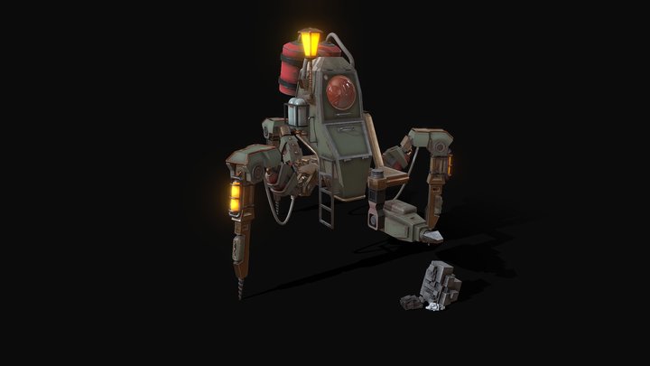 Steampunk Extractor Chair 3D Model