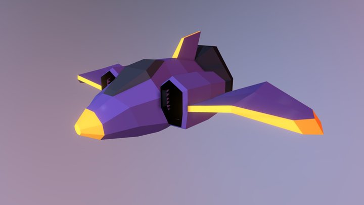 Spaceship - low poly 3D Model