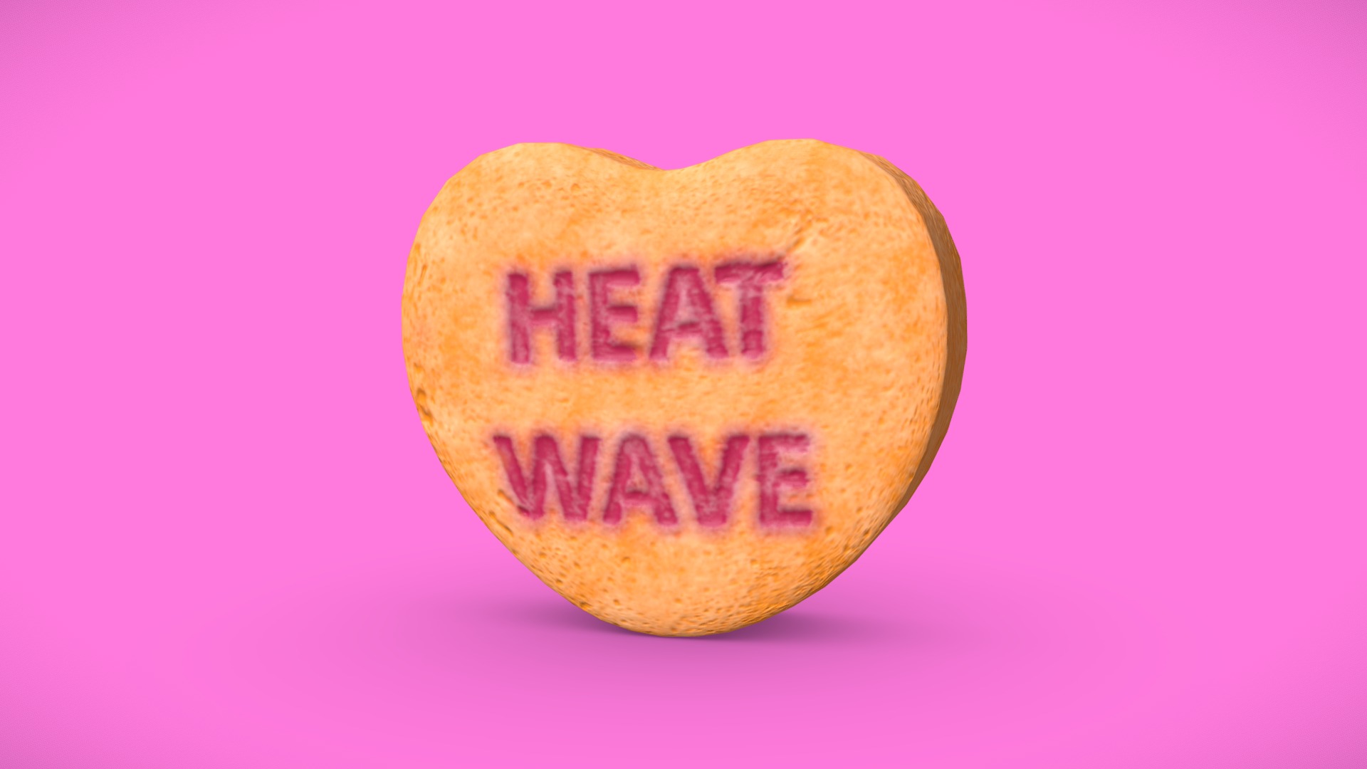 3D model Heart Candy – Heat Wave - This is a 3D model of the Heart Candy - Heat Wave. The 3D model is about a yellow potato with a pink background.