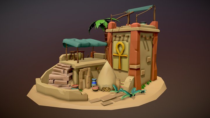 Stylized Egyptian Farmer 3D Model