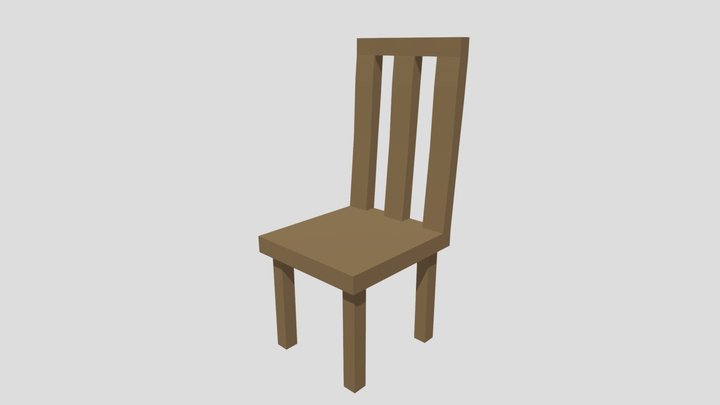 Low Poly Dining Room Chair 3D Model