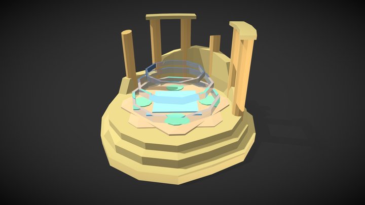 Lowpoly Fantasy Teleportation Station 3D Model
