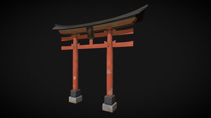 Abandoned Torii Gate 3D Model