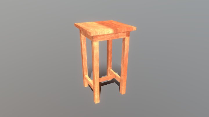 WoodenStool 3D Model